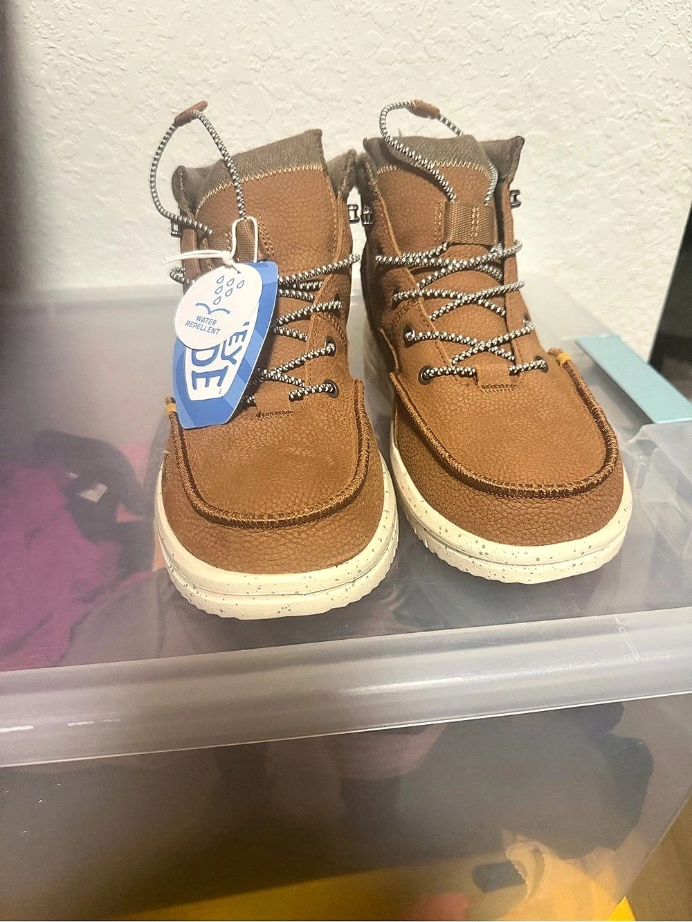 Hey Dude Wendy Peak Hi Suede Brown & White Boots - Picture 5 of 5